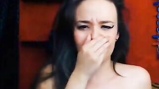 Girl with unicorn headband takes a shit in high heels
