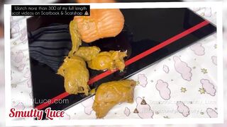 Chick eats shit off a dildo