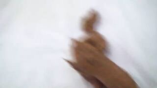 Woman steps in her own shit while holding dishes