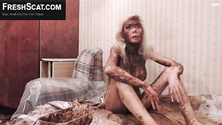 Mature women roll in shit together on the bed