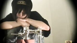 Cute girl shits in the toilet with a hidden camera