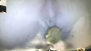 Cute girl shits in the toilet with a hidden camera
