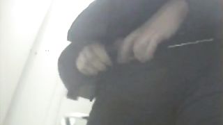 Peeing in a public bathroom