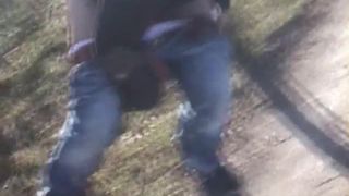 Hot babe pooping in public