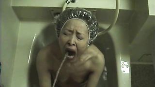 Mature woman drinking piss