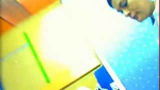 Hot girl pooping in a blue lunch box