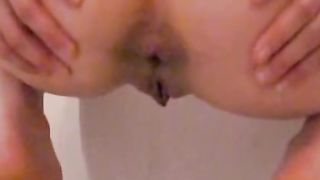 Redhead girl shitting