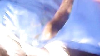 Long turd on a blue bag