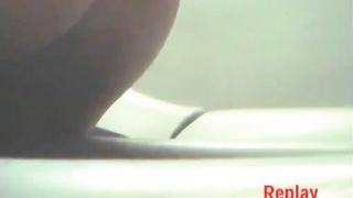 Sexy ebony shitting on hidden camera