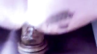 BBW fucking with a dildo