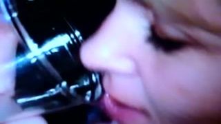 Blonde teacher drinking piss