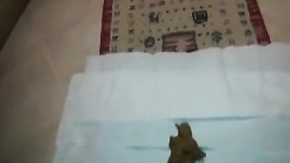 Black girl pooping on the floor