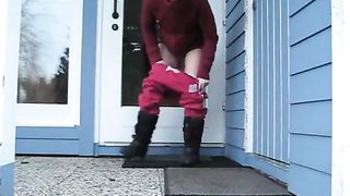 Shitting in the garden