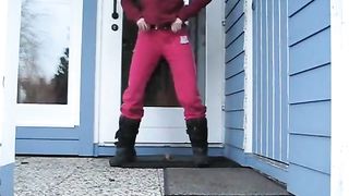 Shitting in the garden