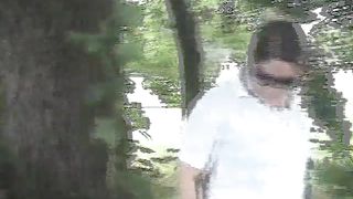 Sexy girl shitting in public