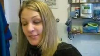 Smoking blonde babe shitting