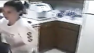 Shitting on a homemade toilet