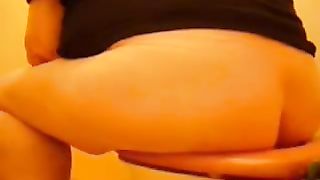 Chubby girl pooping a big one