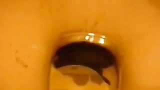 Chubby girl pooping a big one