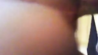 Hairy girl pooping on a towel