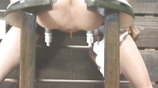 Big turd on a homemade toilet