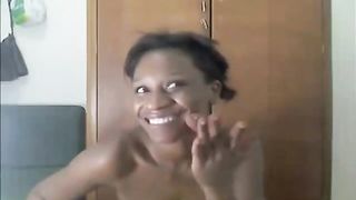 Afro girl eating poop