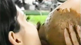 Lesbian girls pooping on each other