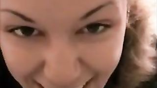 Emo girl trying really hard to poop