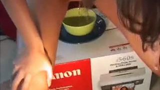 Huge turd on a blue plate