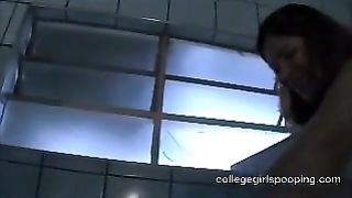 Hot brunette latina pooping