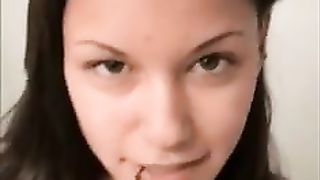 Emo girl pooping for her best friend