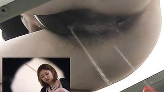 Hairy Japanese girl pooping