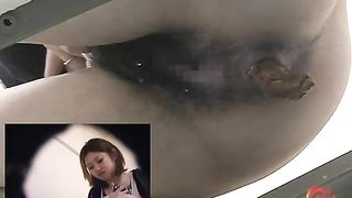 Hairy Japanese girl pooping