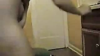 Blonde redneck shitting