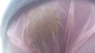 Shitting in pink plastic panties