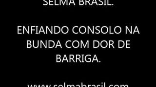 Long dildo into her tight asshole