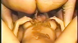 Shitting on a blonde slut