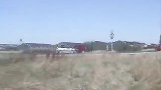 Pulled her car on the right to poop