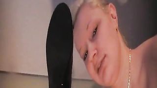 Wearing scat black high heels