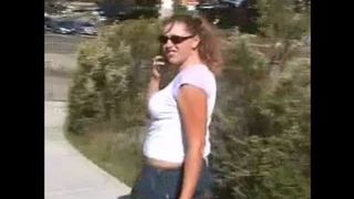 Sexy teen shitting in public