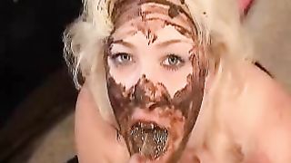 Hard sex with brown poop