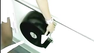 Happy teen shitting for fun