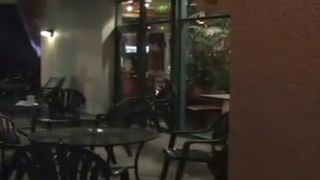 Beautiful girl shitting in a restaurants bathroom