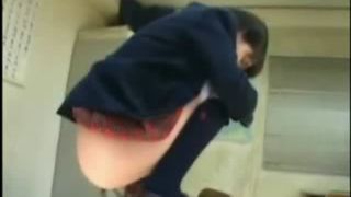 Sexy school girl pooping