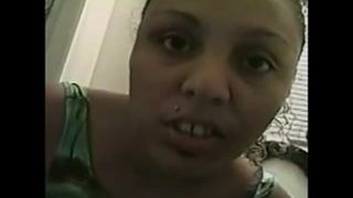 Flushing her nasty poop