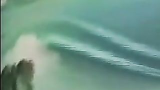 Flushing her nasty poop