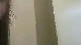 Flushing her nasty poop