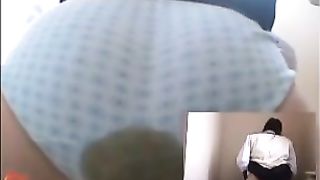 Panty poop accident in a public bathroom
