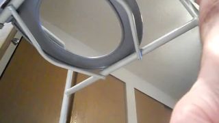 BBW girl pooping on a homemade toilet