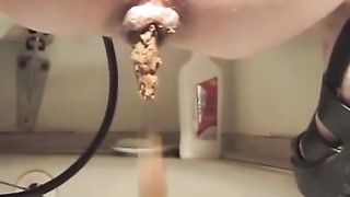 Rimjob with poop in his mouth